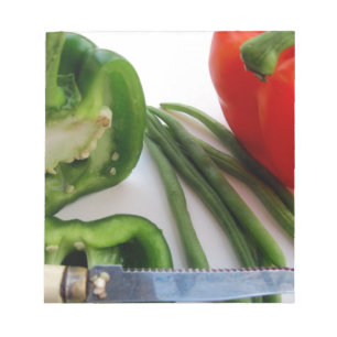 Bloc-note Poivrons verts et rouges avec haricots