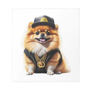 Bloc-note Pomeranian gangsta - chien avec swag hip hop