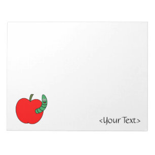 Bloc-note Pomme rouge ver vert