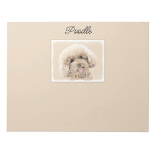 Bloc-note Poodle Miniature Toy Apricot Crème Chien Brown Art