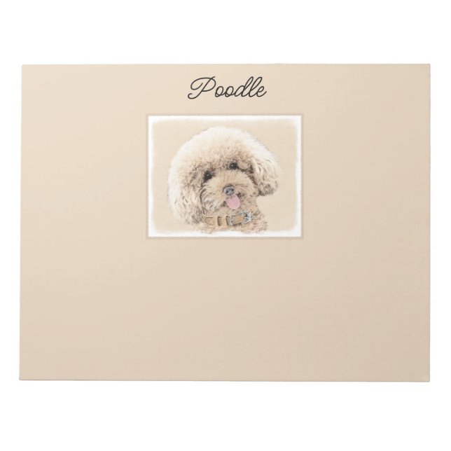 Bloc-note Poodle Miniature Toy Apricot Crème Chien Brown Art (Devant)