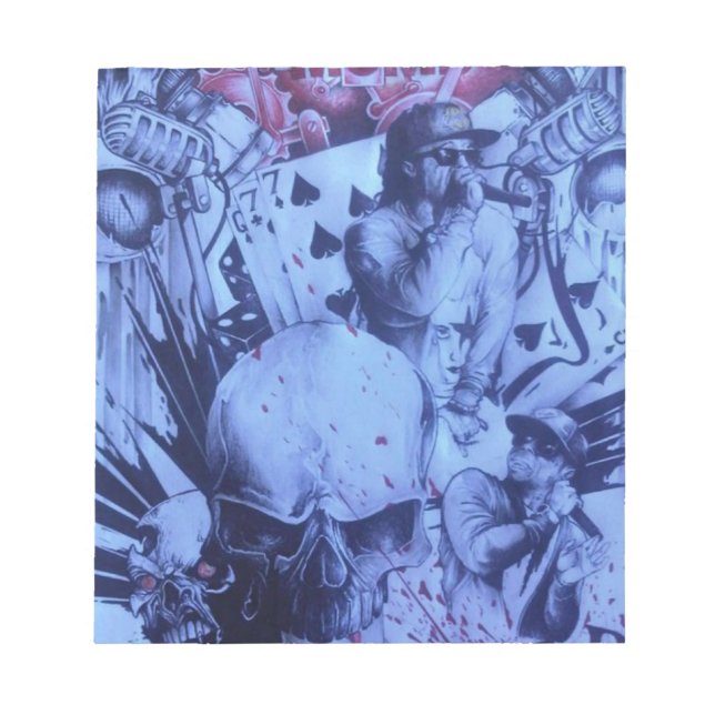 Bloc-note Pop Musicians Blue Purple Art Imprimer (Devant)