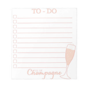 Bloc-note Pop the Champagne To Do List