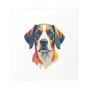Bloc-note Portrait de chien coloré vintage style pop art ani