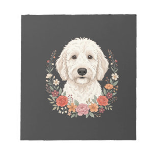 Bloc-note Portrait de chien floral Couronne botanique