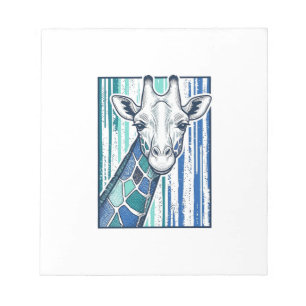 Bloc-note Portrait de girafe coloré Gravure vintage vecteur