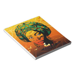 Bloc-note Portrait féminin africain avec coucher de soleil
