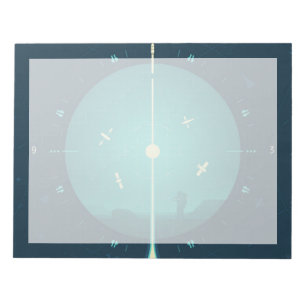 Bloc-note Poster de l'horloge atomique Deep Space, version b