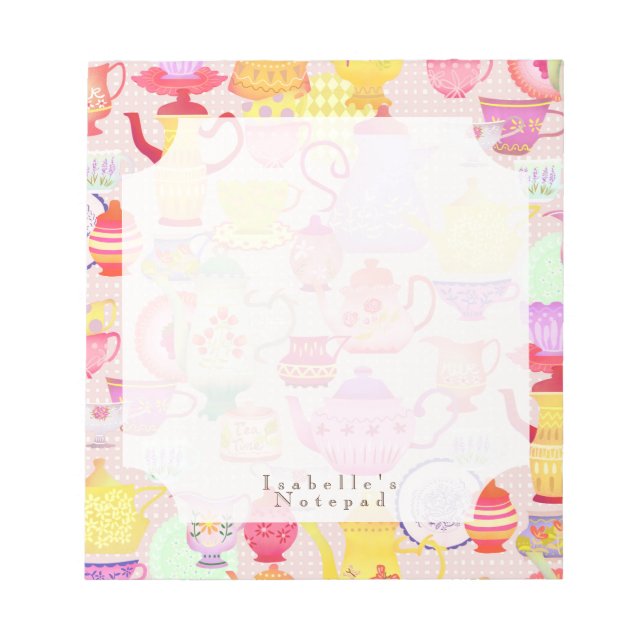 Bloc-note Pots de thé et tasses (Devant)