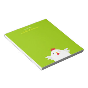 Bloc-note Poulet blanc sur le bloc - notes vert de