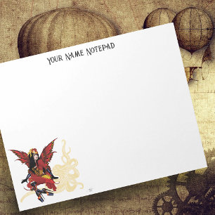 Bloc-note Poulpe Féerique Élégant Rouge Victorien Steampunk