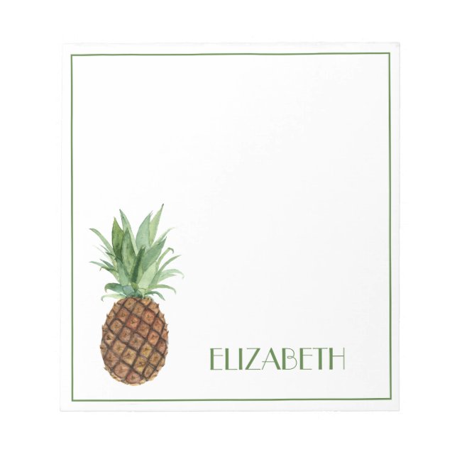 Bloc-note Preppy Tropical Pineapple Personalized (Devant)