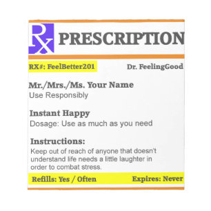 Bloc-note Prescription drôle de rx