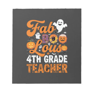 Bloc-note Prof enseignant de 4e année Halloween Fab-BOO-Lous