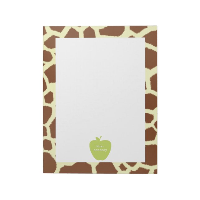 Bloc-note Professeur de Giraffe de Pomme verte (Tourné)
