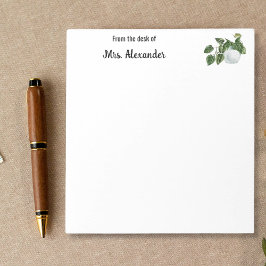 Bloc-note Professeur Du Bureau De Mignonne Aquarelle Botaniq