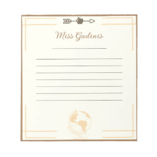 Bloc-note Professeur Gold Globe
