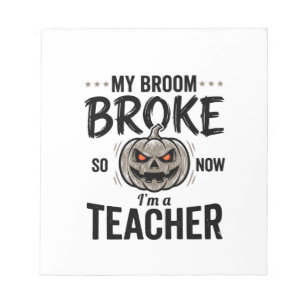 Bloc-note Professeur Halloween Balai Cassa Bouleau Vintage D