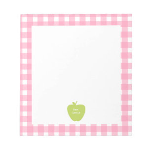 Bloc-note Professeur rose vert de guingan d'Apple