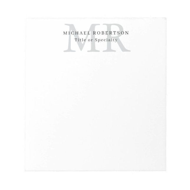 Bloc-note Professional Classical Monogram Minimalist Plain (Devant)