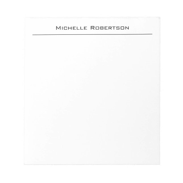 Bloc-note Professional Minimalist Plain Simple Modern Name (Devant)