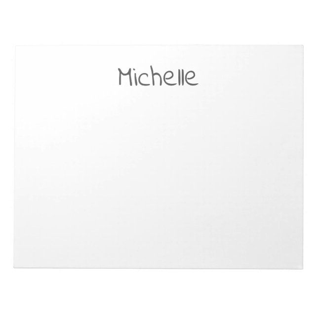 Bloc-note Professional Modern Minimalist Plain Own Name (Devant)