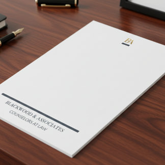 Bloc-note Professional Navy Gold Monogram Legal Desk Pad