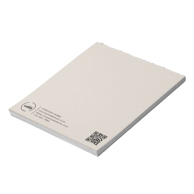 Bloc-note Professionnel Moderne Logo d'entreprise Beige (Tourné)