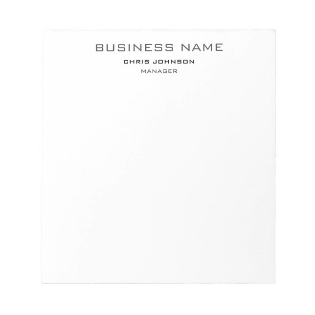 Bloc-note Professionnel Moderne Simple Élégant (Devant)