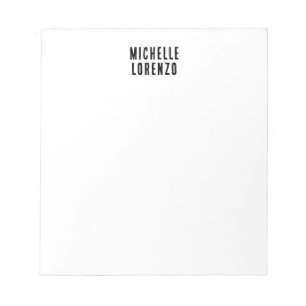 Bloc-note Professionnel Moderne Simple Nom Uni Noir Blanc