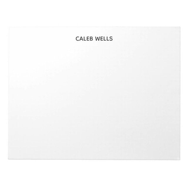 Bloc-note Professionnel simple blanc attrayant (Devant)