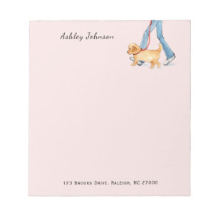 Bloc-note Promeneur de chien mignon personnalisé