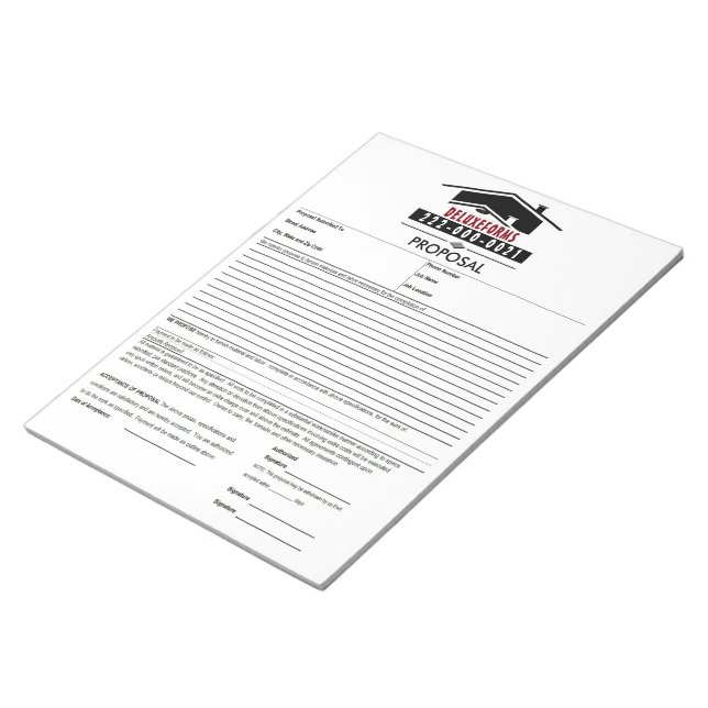 Bloc-note Proposition de toit noir (Incliné)