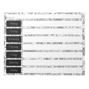 Bloc-note Protection hebdomadaire de planificateur de motif