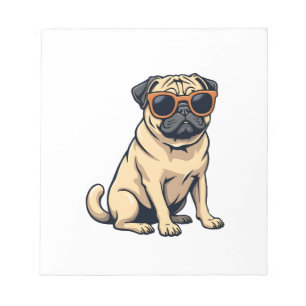 Bloc-note Pug vintage faisant le dab avec des lunettes de so