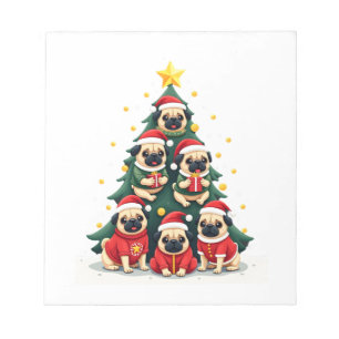 Bloc-note Pugs de Noël Arbre Chien Mignon Xmas (4)