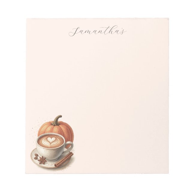 Bloc-note Pumpkin Spice Coffee Themed Notepad (Devant)