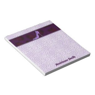 Bloc-note Purple Cheetah Imprimer avec son nom