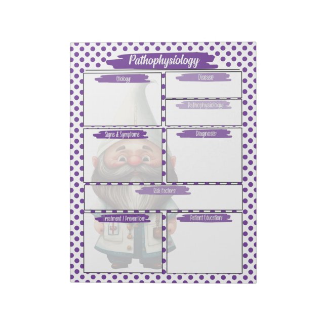 Bloc-note Purple Dr Gnome Nursing - Pathophysiologie Temp (Tourné)