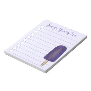 Bloc-note Purple Ice Lolly Purple Popsicle Grocery List