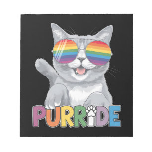 Bloc-note Purride Chat Lunettes de soleil Gay Pride Arc-en-c