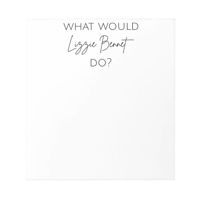 Bloc-note Que ferait Lizzie Bennet ? (Devant)