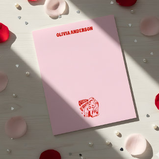 Bloc-note Queen of Hearts Valentines Day Personalized Name