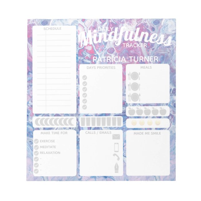 Bloc-note Quotidien Mindfulness habit tracker (Devant)