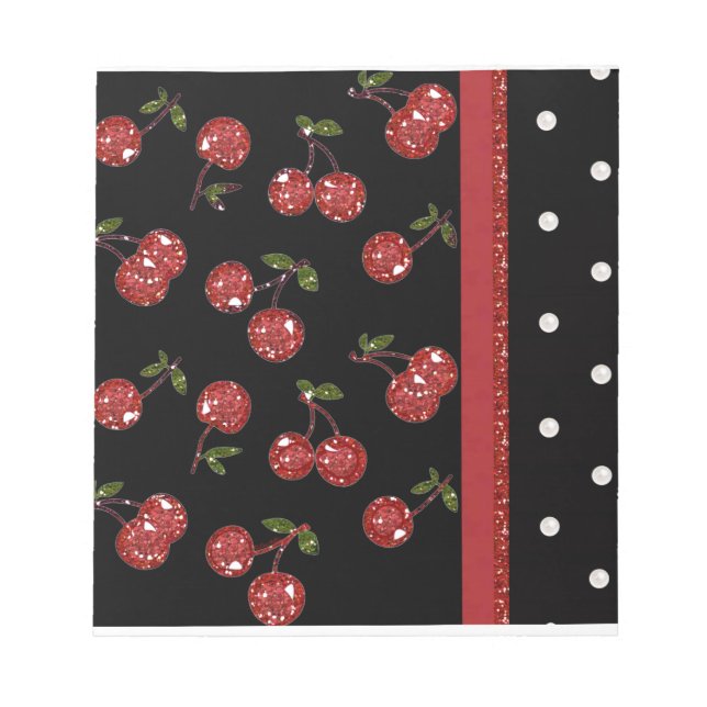 Bloc-note RAB Rockabilly très cerise cerises Noir (Devant)