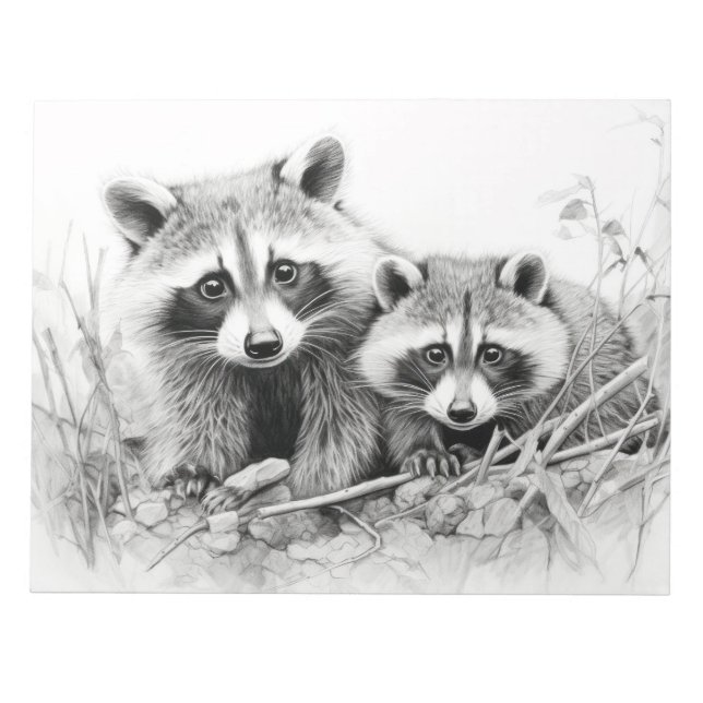 Bloc-note Raccoon Animal Discovery Wild Nature Enk Sketch (Devant)