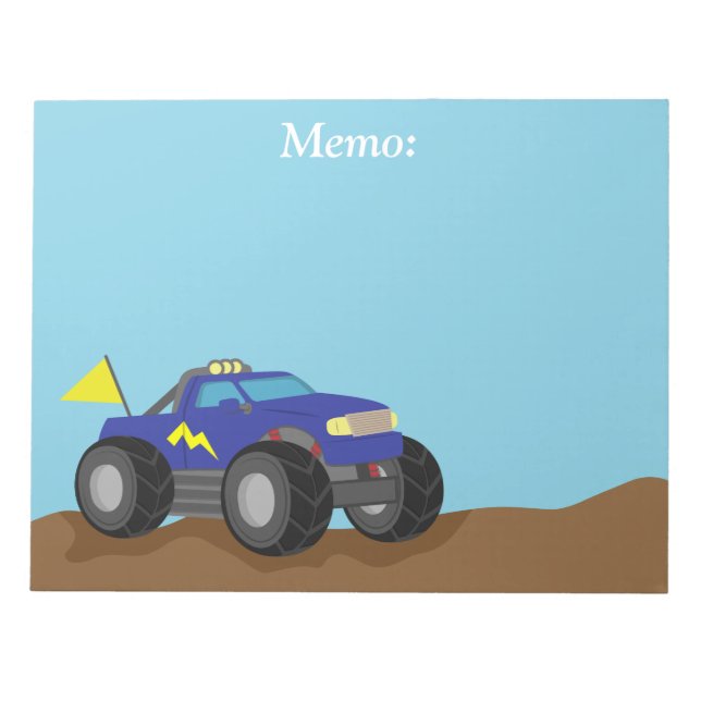 Bloc-note Racing Blue Monster Truck, pour garçons (Devant)