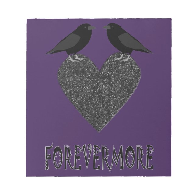Bloc-note Ravens gothiques et Coeur noir (Devant)