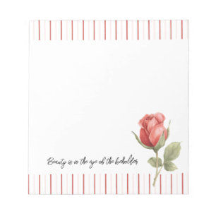 Bloc-note Rayures de rose rouge