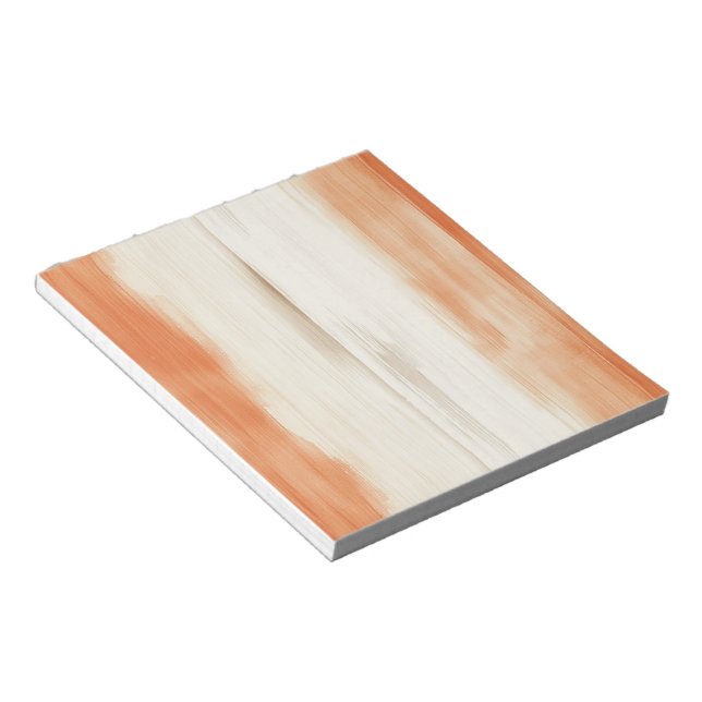 Bloc-note Rayures orange pêche crème   (Incliné)